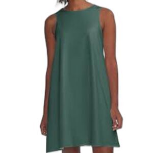 Green Top Dress Sleeveless Boat Neckline Button Hook Back Closure Women's Sz XXS